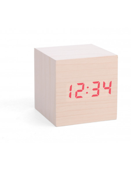 Wekker houten kubus