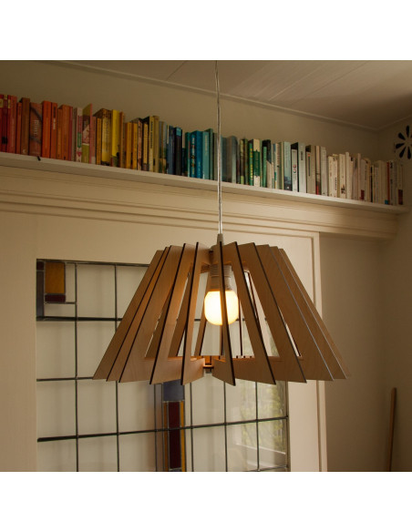 Houten lampenkap groot