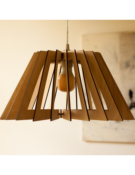 Houten lampenkap groot