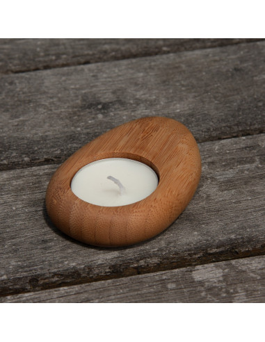 Bamboe waxinelichtje houder steen