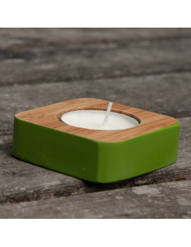 Bamboe theelichtje groen