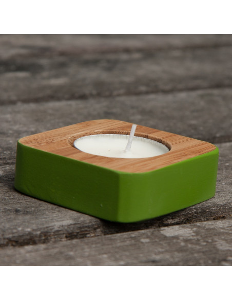 Bamboe theelichtje groen