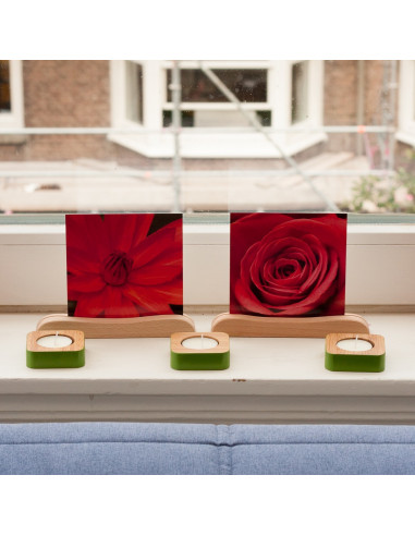 Bamboe theelichtje groen