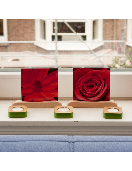 Bamboe theelichtje groen