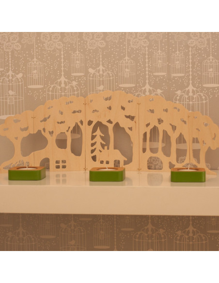 Bamboe theelichtje groen