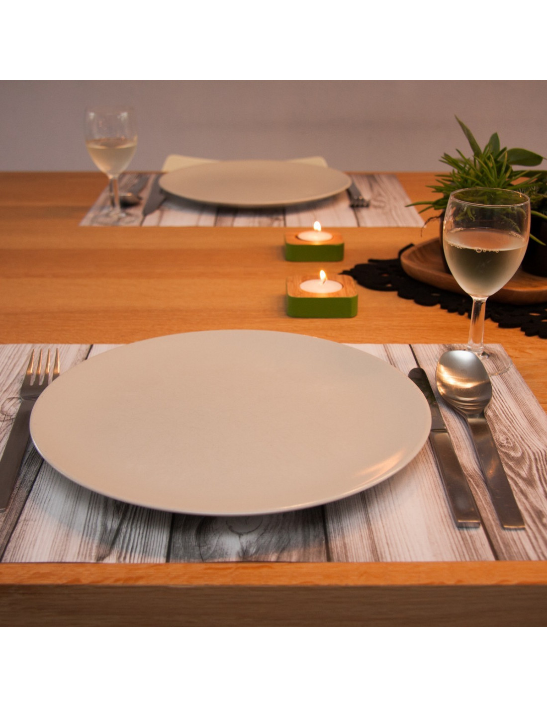 Papieren placemats met houtprint Houten accessoires en meer