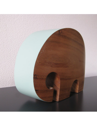 Houten olifant baby blauw