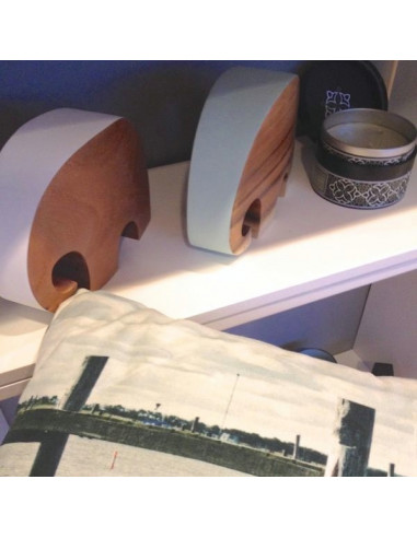 Houten olifant baby blauw