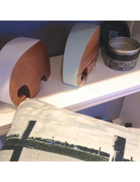 Houten olifant baby blauw