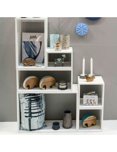 Houten olifant baby blauw