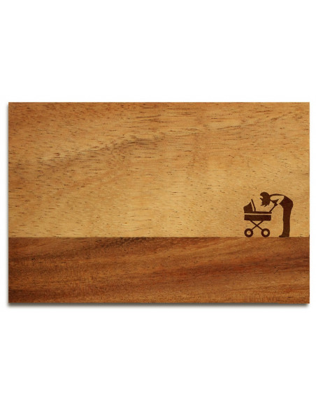 Snijplank moeder met kinderwagen