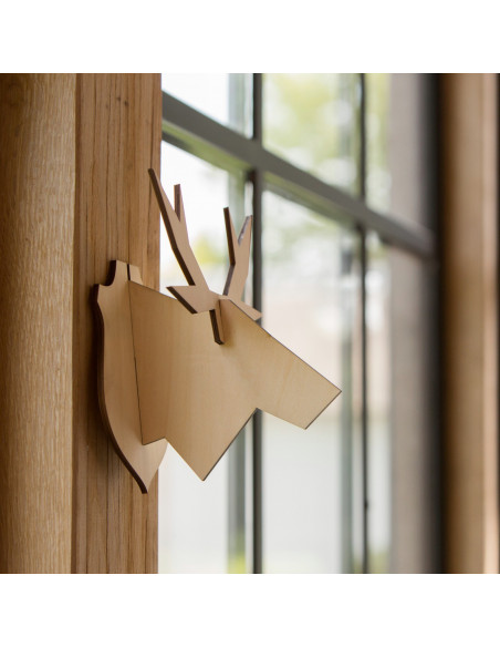 Houten elandkop groot
