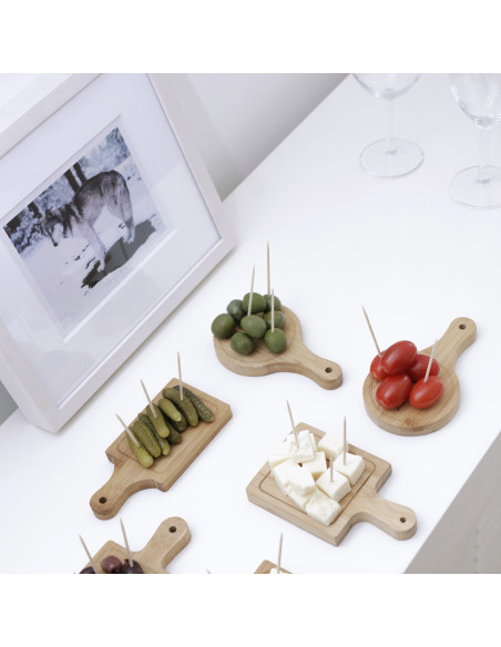 Mini serveerplankjes bamboe