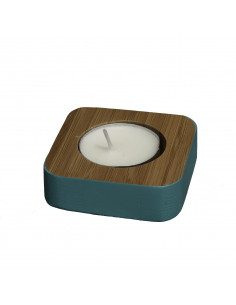 Bamboe theelichtje turquoise