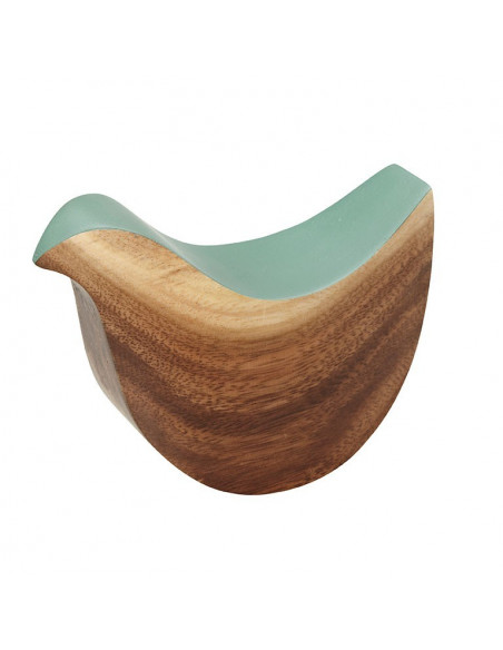 Houten vogel blauwgroen