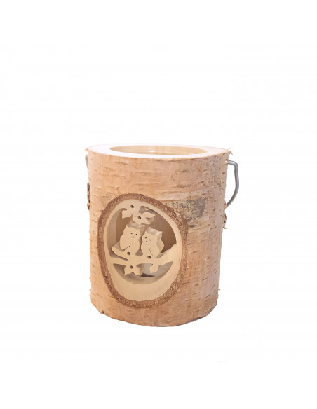 Houten uilen lantaarn