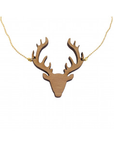 Ketting houten hertenkop