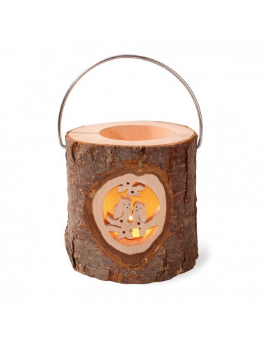 Houten uilen lantaarn