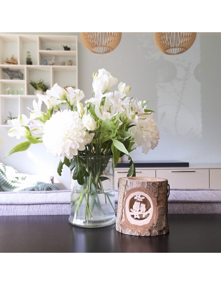 Houten uilen lantaarn