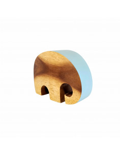 Houten olifant baby blauw