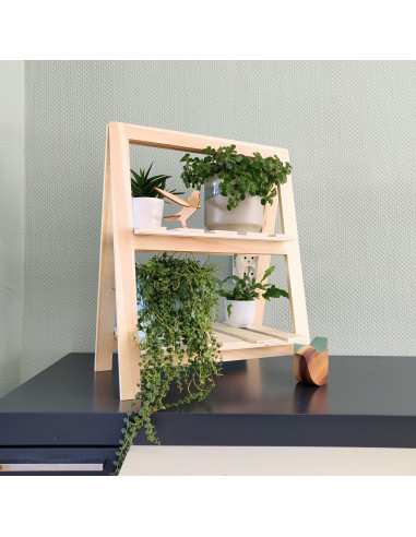 Houten vogel blauwgroen