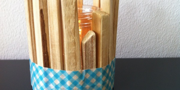 DIY drijfhout waxinelichtje houder 